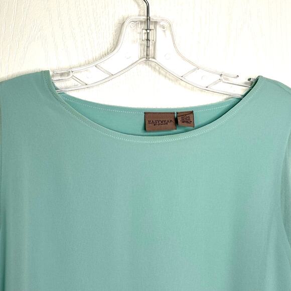 Chico's Easywear Wms S Mint Green Sheer Layered Blouse Romantic Softgirl Flowy - Picture 4 of 11